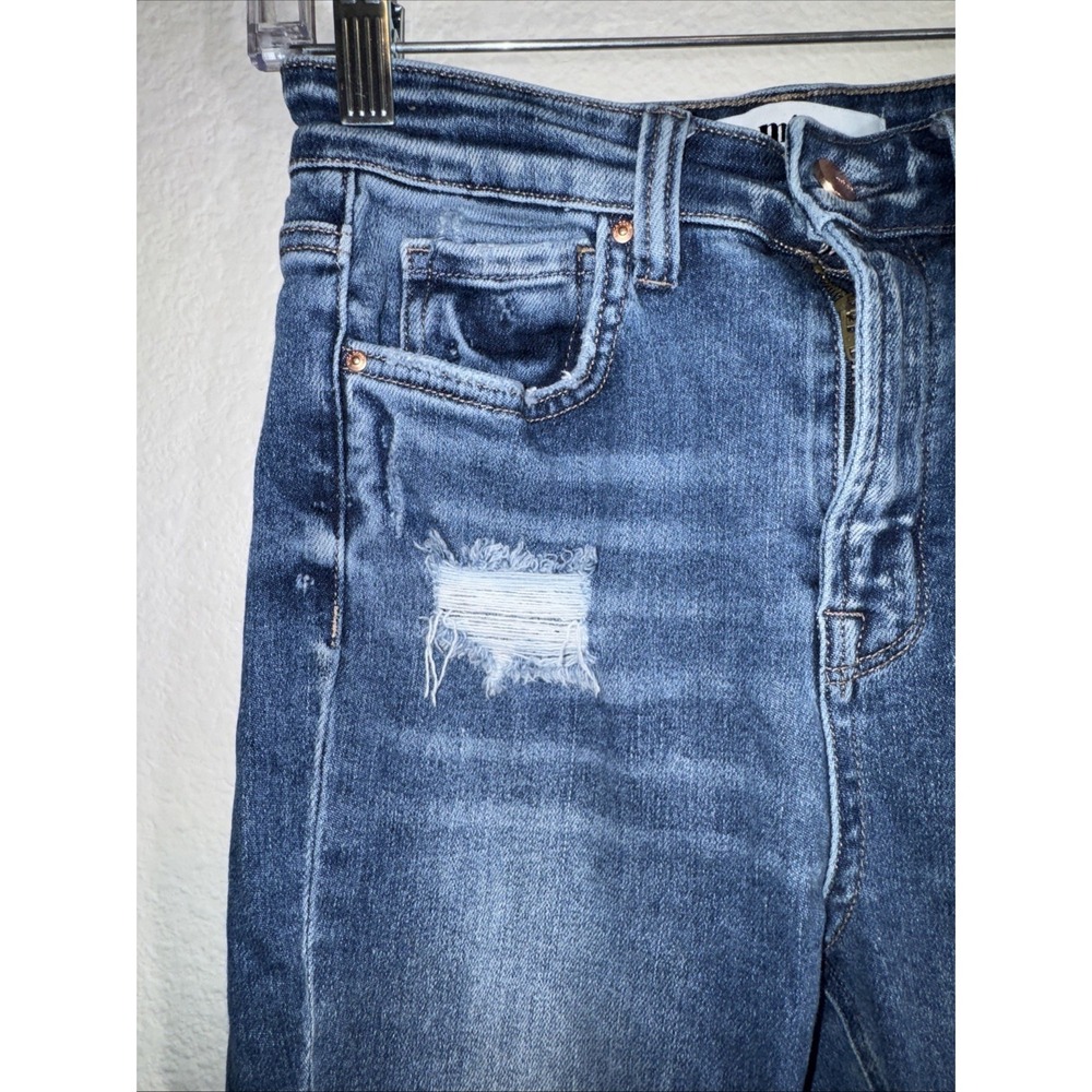 😎 Mica Los Angeles Women's Jeans Size 26 Distressed Mid Rise Crop Cute Denim - Picture 6 of 16